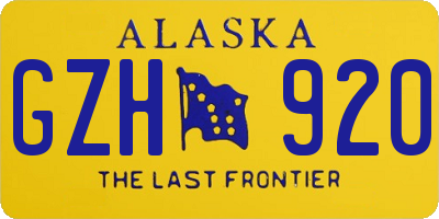 AK license plate GZH920