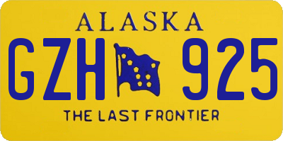 AK license plate GZH925
