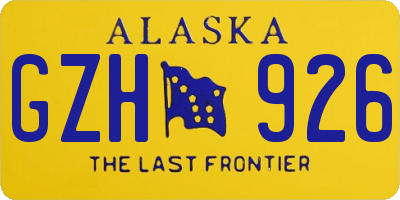 AK license plate GZH926