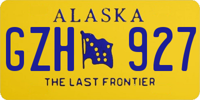 AK license plate GZH927