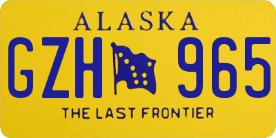 AK license plate GZH965