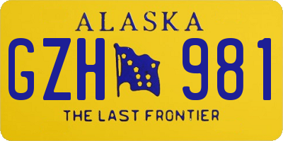 AK license plate GZH981
