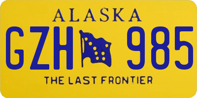 AK license plate GZH985