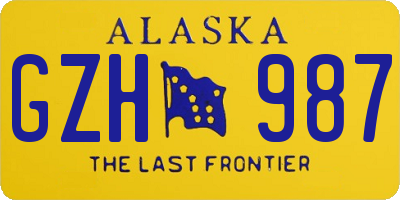 AK license plate GZH987