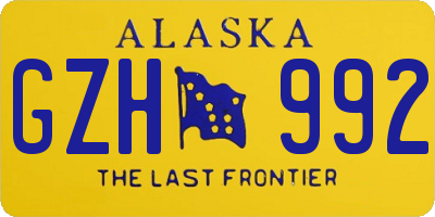 AK license plate GZH992