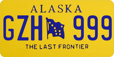 AK license plate GZH999