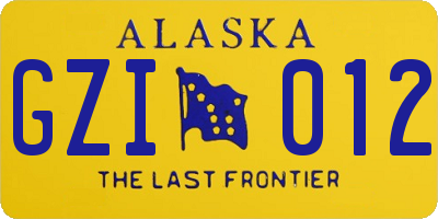 AK license plate GZI012