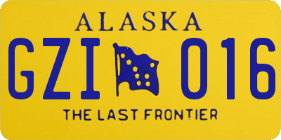 AK license plate GZI016