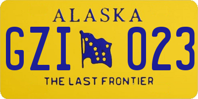 AK license plate GZI023