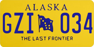 AK license plate GZI034