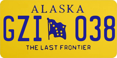 AK license plate GZI038