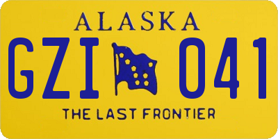 AK license plate GZI041