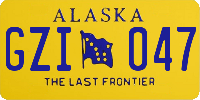 AK license plate GZI047