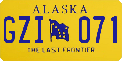 AK license plate GZI071