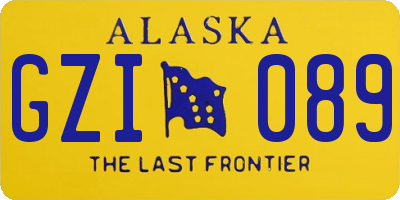 AK license plate GZI089