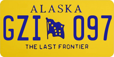 AK license plate GZI097