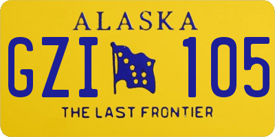 AK license plate GZI105