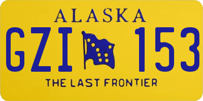AK license plate GZI153