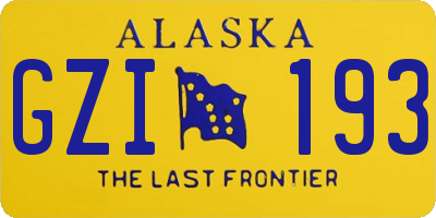 AK license plate GZI193
