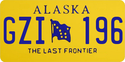 AK license plate GZI196