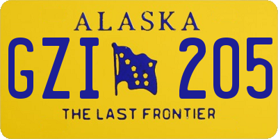 AK license plate GZI205