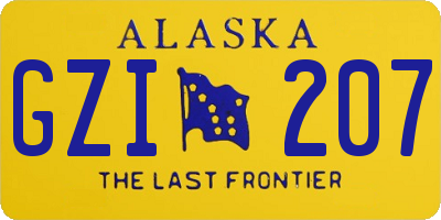 AK license plate GZI207