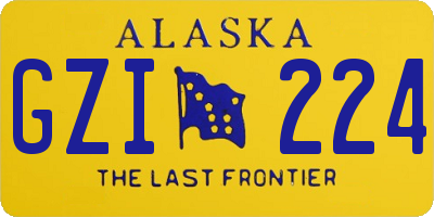 AK license plate GZI224