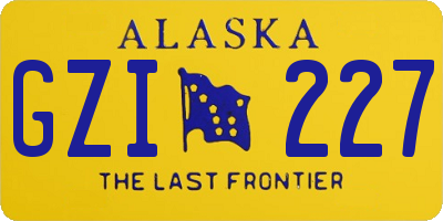 AK license plate GZI227