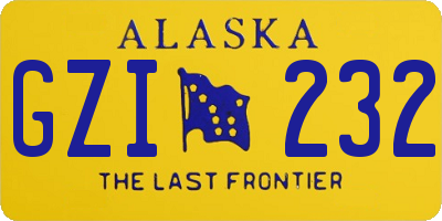 AK license plate GZI232