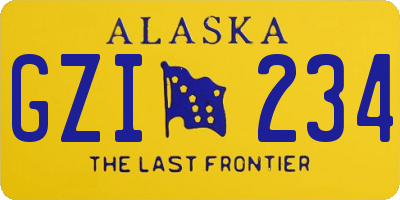AK license plate GZI234
