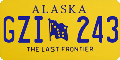 AK license plate GZI243