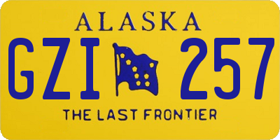 AK license plate GZI257