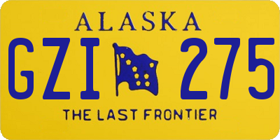 AK license plate GZI275