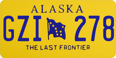 AK license plate GZI278