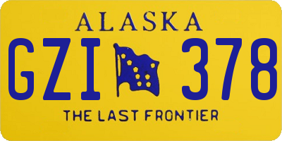 AK license plate GZI378