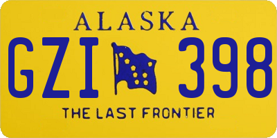 AK license plate GZI398