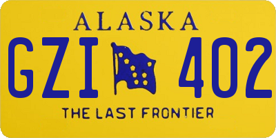 AK license plate GZI402