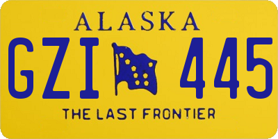AK license plate GZI445