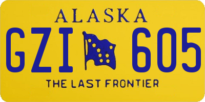 AK license plate GZI605