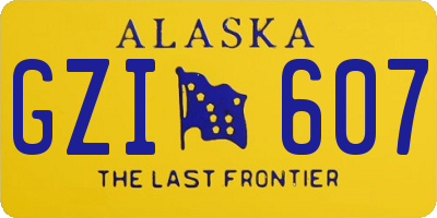 AK license plate GZI607