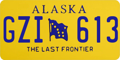 AK license plate GZI613