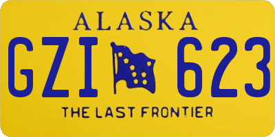 AK license plate GZI623