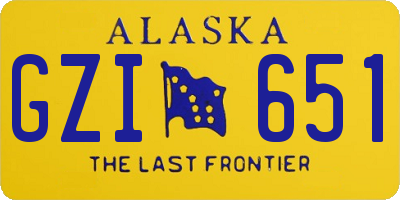 AK license plate GZI651