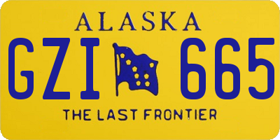 AK license plate GZI665
