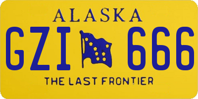 AK license plate GZI666