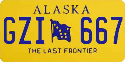 AK license plate GZI667