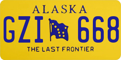 AK license plate GZI668