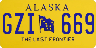 AK license plate GZI669