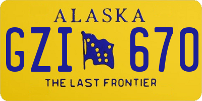 AK license plate GZI670