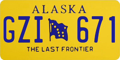 AK license plate GZI671